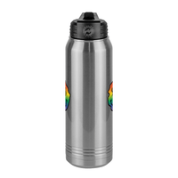 Thumbnail for Rainbow Smiley Face Water Bottle (30 oz) - Center View