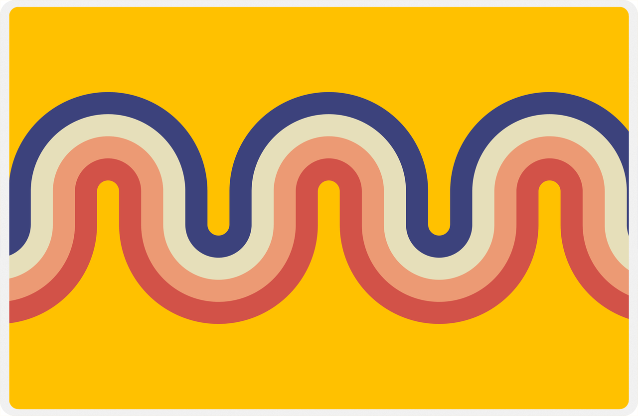 Retro Placemat - Waves -  View