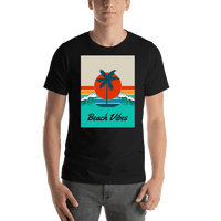 Thumbnail for Personalized Retro T-Shirt - Black - Ocean Wave - Shirt View