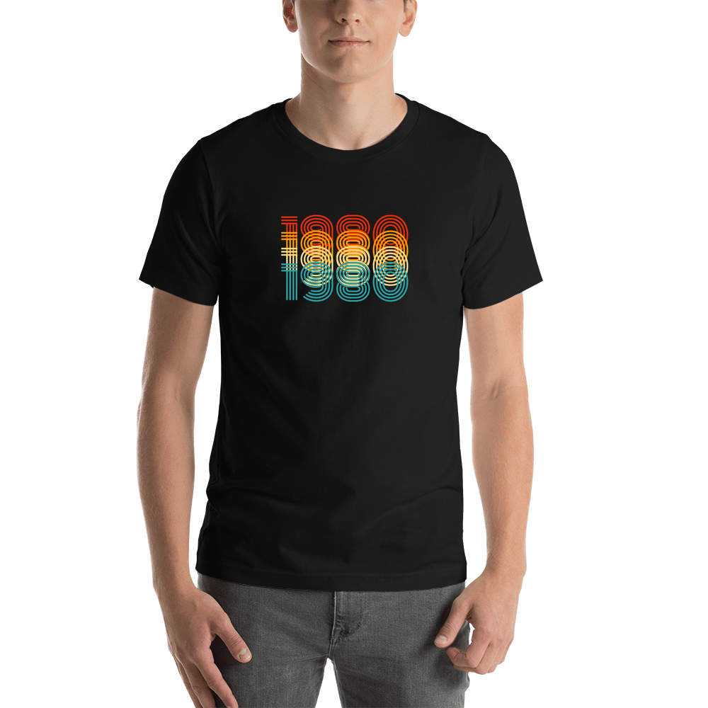 Retro T-Shirt - Black - 1980 - Shirt View