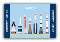 Thumbnail for Personalized Rocket Ships Canvas Wrap & Photo Print VIII - Blue Background - Front View