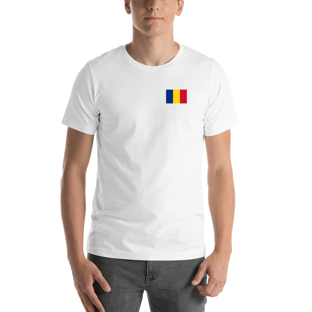 Romania Flag T-Shirt - White - Shirt View