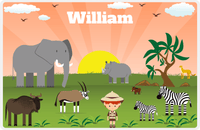 Thumbnail for Personalized Safari / Zoo Placemat V - Safari Walkabout - Redhead Boy -  View