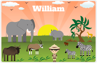 Thumbnail for Personalized Safari / Zoo Placemat V - Safari Walkabout - Asian Boy -  View