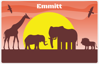 Thumbnail for Personalized Safari / Zoo Placemat XII - Adventure Safari - Orange Background -  View