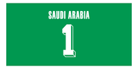 Thumbnail for Personalized Saudi Arabia Jersey Number Beach Towel - Green - Front View