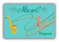 Thumbnail for Personalized School Band Canvas Wrap & Photo Print IV - Teal Background - Alto Sax - Front View