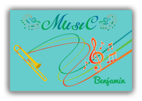 Thumbnail for Personalized School Band Canvas Wrap & Photo Print IV - Teal Background - Trombone - Front View