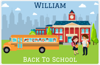 Thumbnail for Personalized School Teacher Placemat III - Bus Drop Off - Brown Hair Boy -  View