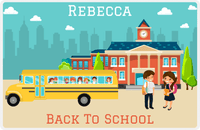Thumbnail for Personalized School Teacher Placemat IV - Bus Drop Off - Brunette Girl -  View