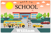 Thumbnail for Personalized School Teacher Placemat VIII - School Yard - Orange Background -  View