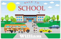 Thumbnail for Personalized School Teacher Placemat VIII - School Yard - Blue Background -  View