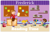 Thumbnail for Personalized School Teacher Placemat IX - Reading Time - Purple Background -  View
