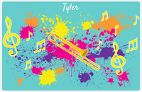 Thumbnail for Personalized School Band Placemat XIII - Teal Background - Trombone -  View