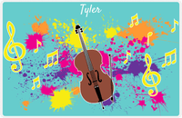 Thumbnail for Personalized School Band Placemat XIII - Teal Background - Cello -  View