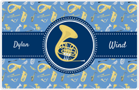 Thumbnail for Personalized School Band Placemat XX - Blue Background - French Horn -  View