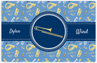 Thumbnail for Personalized School Band Placemat XX - Blue Background - Trombone -  View