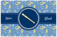 Thumbnail for Personalized School Band Placemat XX - Blue Background - Recorder -  View