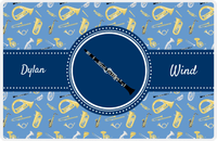 Thumbnail for Personalized School Band Placemat XX - Blue Background - Clarinet -  View