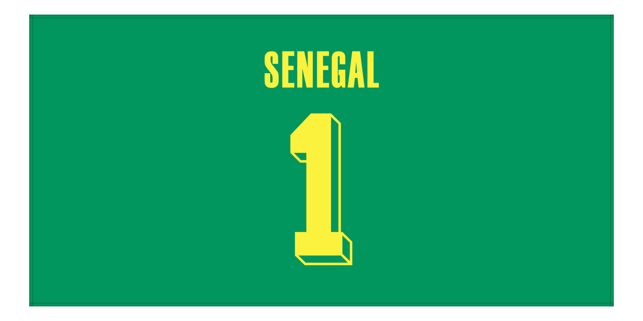 Personalized Senegal Jersey Number Beach Towel - Green - Front View