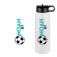 Thumbnail for Personalized Soccer Water Bottle (30 oz) - Name & Number - Design View