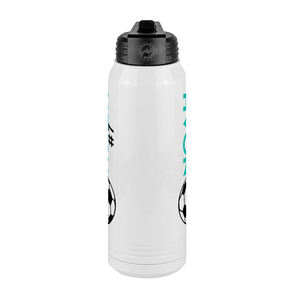 Personalized Soccer Water Bottle (30 oz) - Name & Number - Front View