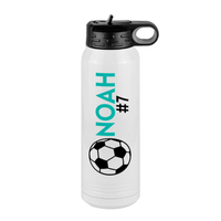 Thumbnail for Personalized Soccer Water Bottle (30 oz) - Name & Number - Right View