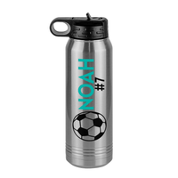 Thumbnail for Personalized Soccer Water Bottle (30 oz) - Name & Number - Left View