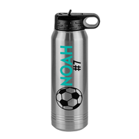 Thumbnail for Personalized Soccer Water Bottle (30 oz) - Name & Number - Right View