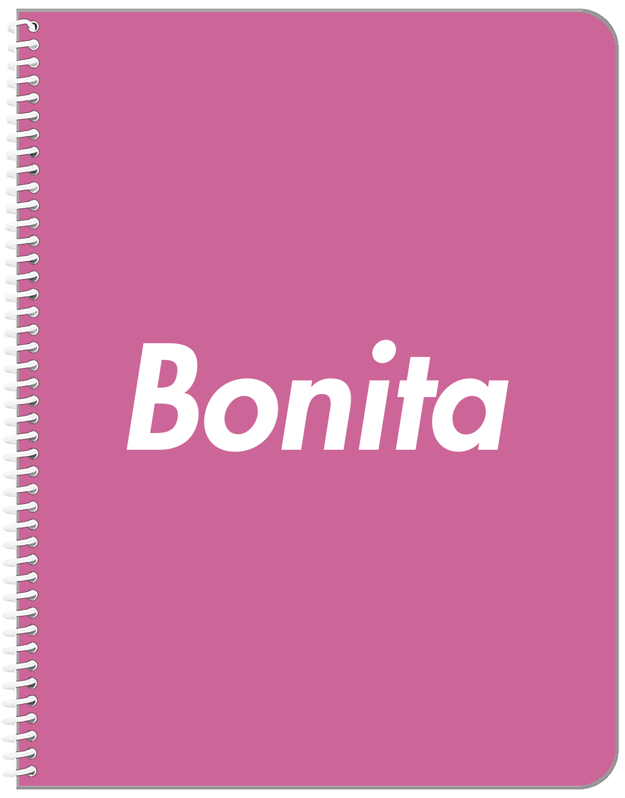 Personalized Solid Color Notebook - Pink Background - Front View