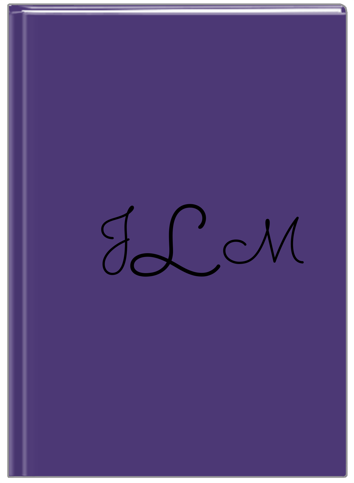 Personalized Solid Color Journal - Purple Background - Monogram - Front View