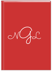 Thumbnail for Personalized Solid Color Journal - Red Background - Monogram - Front View