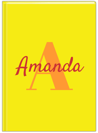 Thumbnail for Personalized Solid Color Journal - Yellow Background - Name Over Initial - Front View