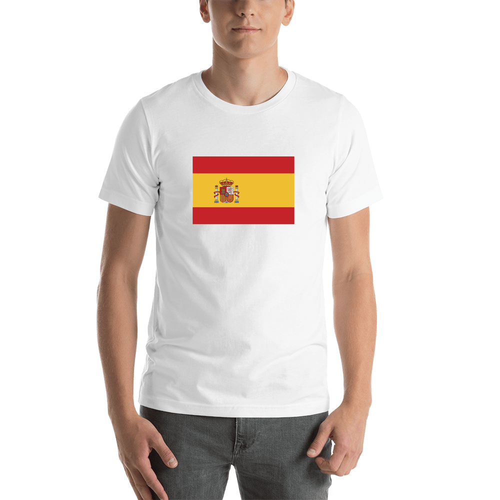 Spain Flag T-Shirt - White - Shirt View