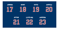 Thumbnail for Personalized Sports Team Beach Towel - US Presidents - 7 Names - Front View