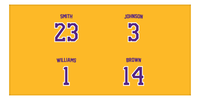Thumbnail for Personalized Sports Team Beach Towel - Purple & Gold - 4 Names - Front View
