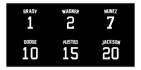 Thumbnail for Personalized Sports Team Beach Towel - Black - 6 Names - Front View