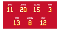 Thumbnail for Personalized Sports Team Beach Towel - Red - 7 Names - Front View