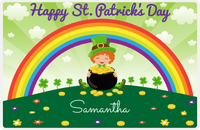 Thumbnail for Personalized St Patrick's Day Placemat I - Rainbow Hill - Green Background -  View