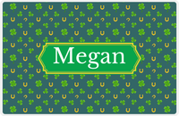 Thumbnail for Personalized St Patrick's Day Placemat V - Clover Pattern - Decorative Rectangle Nameplate -  View