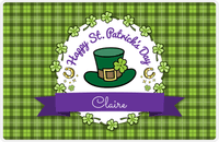 Thumbnail for Personalized St Patrick's Day Placemat VIII - Lucky Plaid - Green Background -  View
