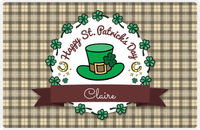 Thumbnail for Personalized St Patrick's Day Placemat VIII - Lucky Plaid - Tan Background -  View