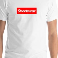 Thumbnail for Personalized Streetwear T-Shirt - White - Your Custom Text - Shirt Close-Up View