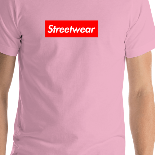 Personalized Streetwear T-Shirt - Lilac - Your Custom Text - Shirt Close-Up View