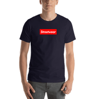 Thumbnail for Personalized Streetwear T-Shirt - Navy Blue - Your Custom Text - Shirt View