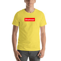Thumbnail for Personalized Streetwear T-Shirt - Yellow - Your Custom Text - Shirt View