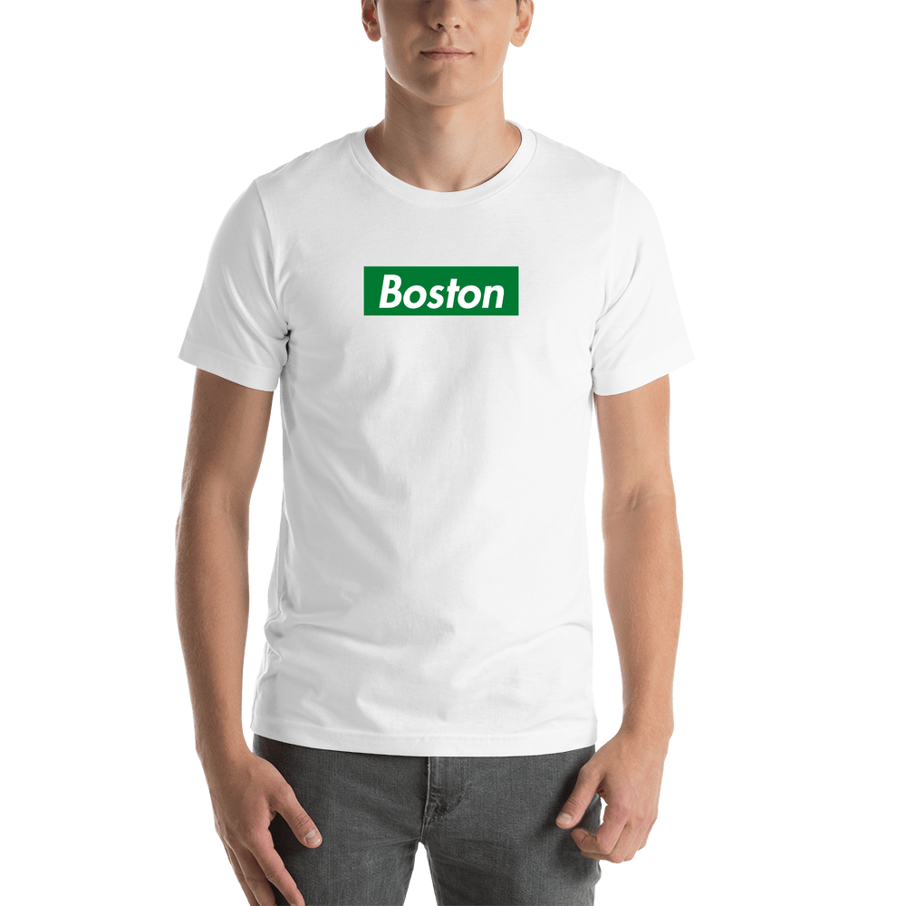 Personalized Streetwear T-Shirt - White - Boston - Shirt View