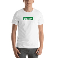 Thumbnail for Personalized Streetwear T-Shirt - White - Boston - Shirt View