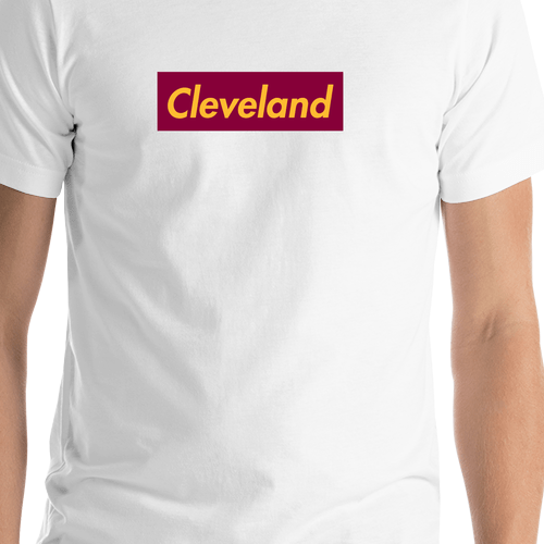 Personalized Streetwear T-Shirt - White - Cleveland - Shirt Close-Up View