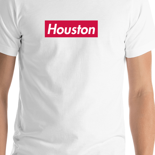 Personalized Streetwear T-Shirt - White - Houston - Shirt Close-Up View